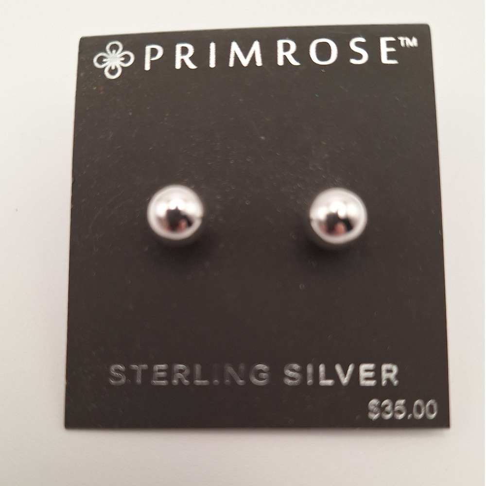 Primrose ball stud earrings 8 mm in sterling silver